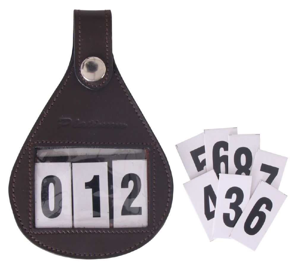 Platinum Leather Number Holder Brown