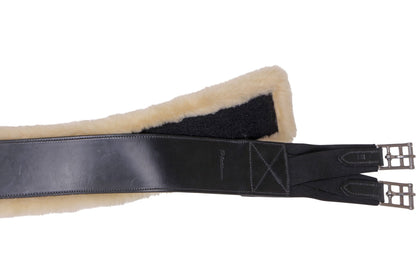 Platinum Leather Girth with Removable Sheepskin Backing