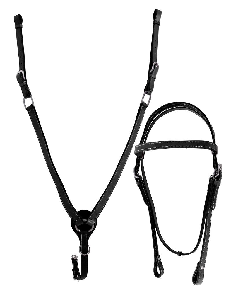 Double Hill Refined Western Headstall and Breastplate Set