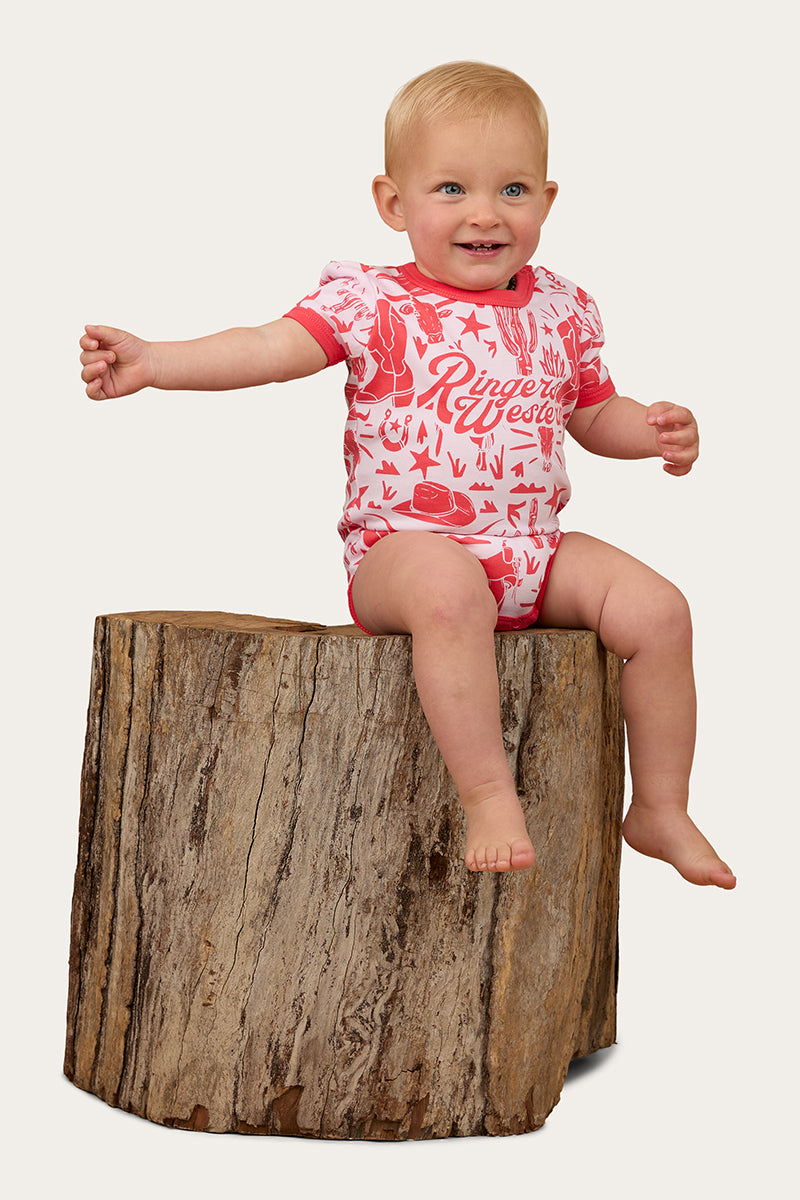 Ringers Western Boot Scootin Babies Short Sleeve Romper