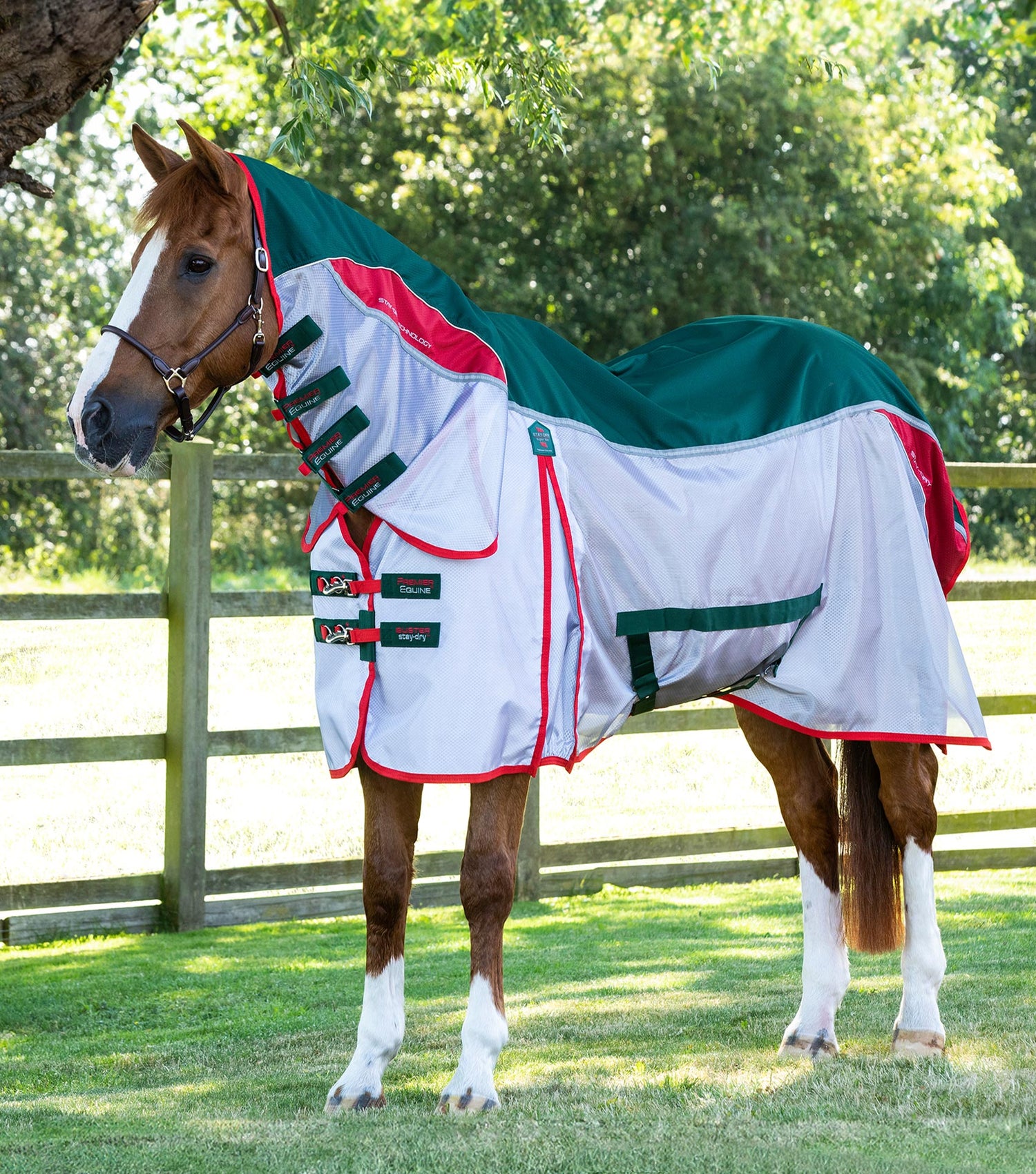 Description:Buster Stay-Dry Super Lite Fly Rug with Surcingles_Colour:Green_Position:1