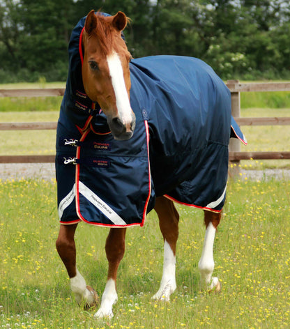 Description:Buster Storm 200g Combo Turnout Rug with Snug-Fit Neck_Colour:Navy_Position:1