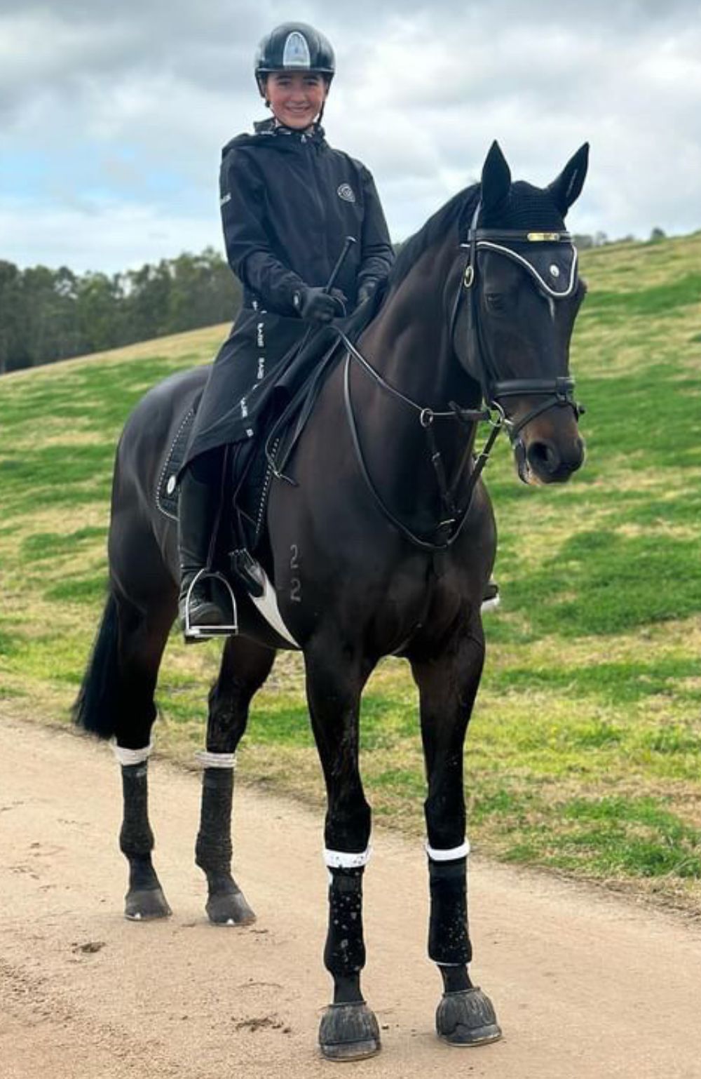 BARE Equestrian Candace Lightweight Waterproof Long Jacket (Mesh Lined)