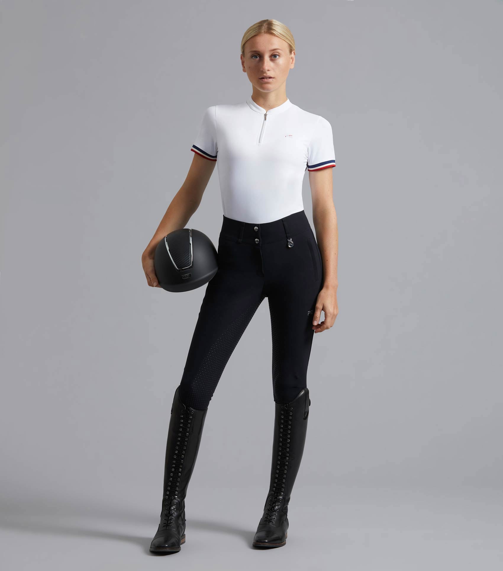 Description:Carapello Ladies Full Seat Gel Riding Breeches_Colour:Black_Position:1