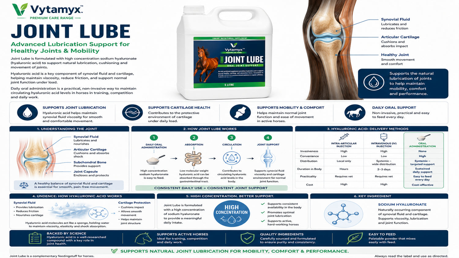 Vytamyx Equine Joint Lube – the science infographic
