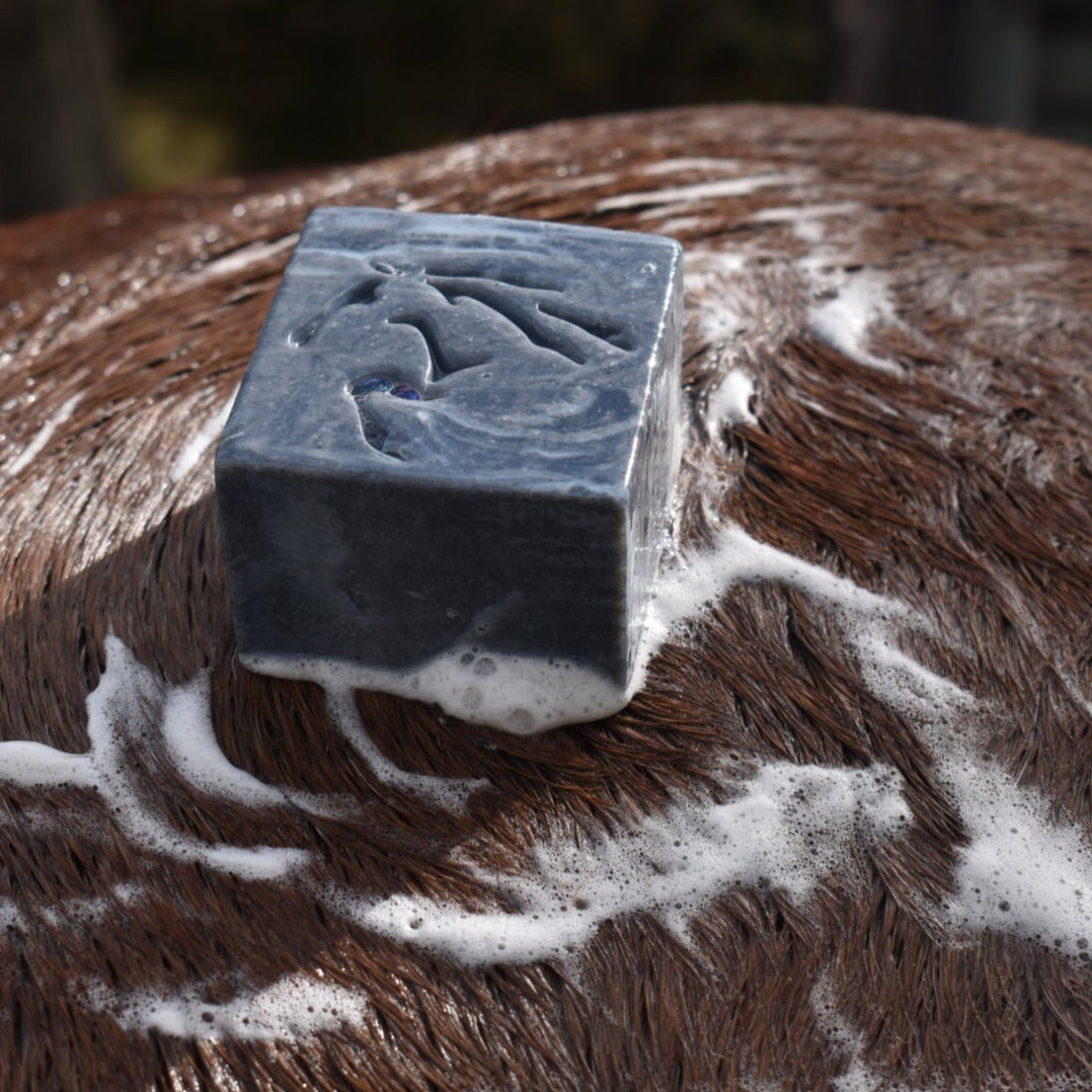 Chunky Charcoal Soap Block detail