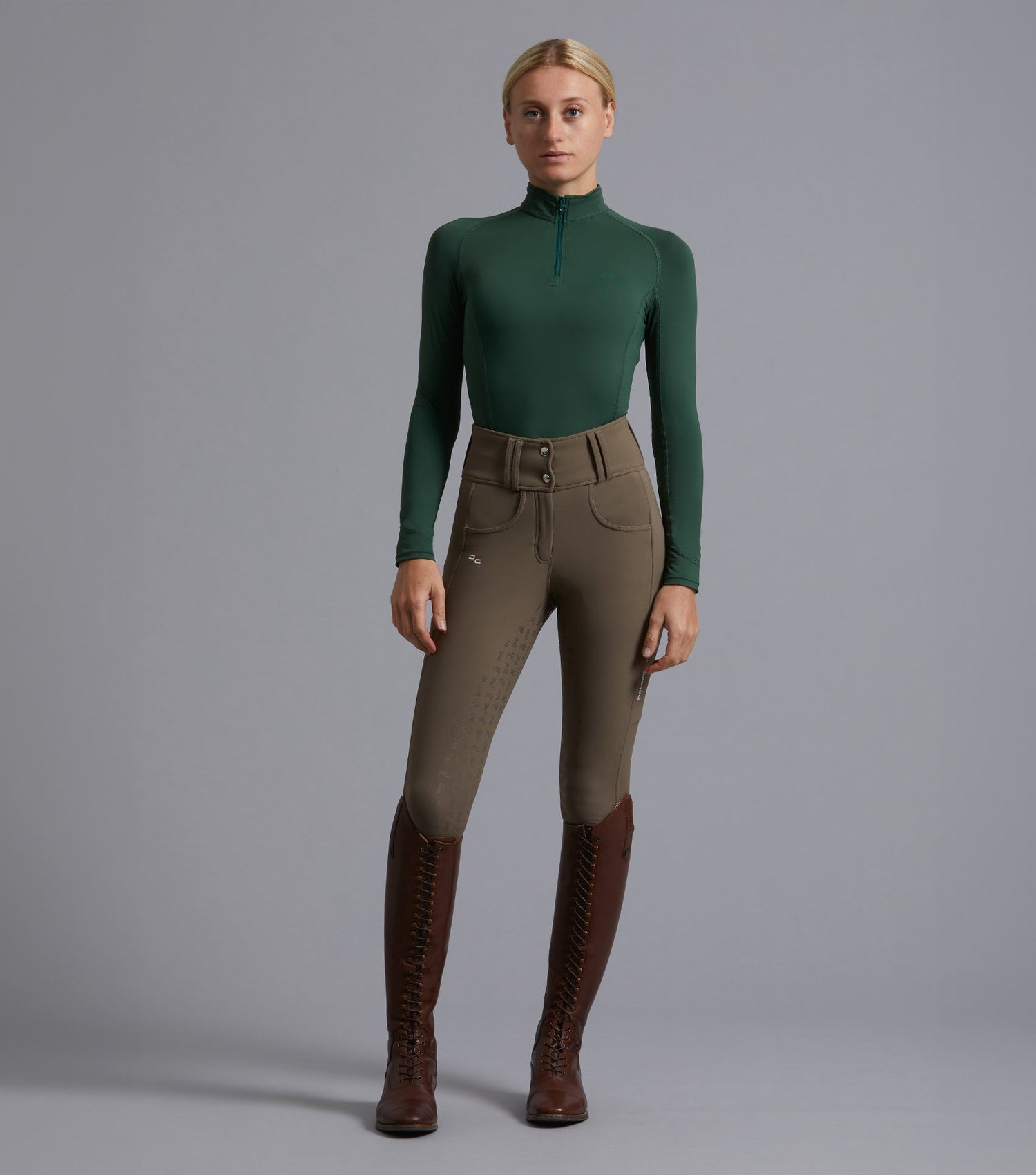 Description:Coco II Ladies Gel Full Seat Riding Breeches_Colour:Walnut_Position:1