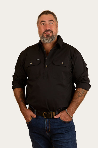 Ringers Western King River Mens Half Button Coolmax Work Shirt