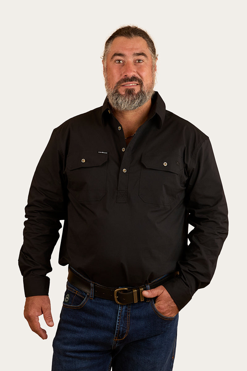 Ringers Western King River Mens Half Button Coolmax Work Shirt