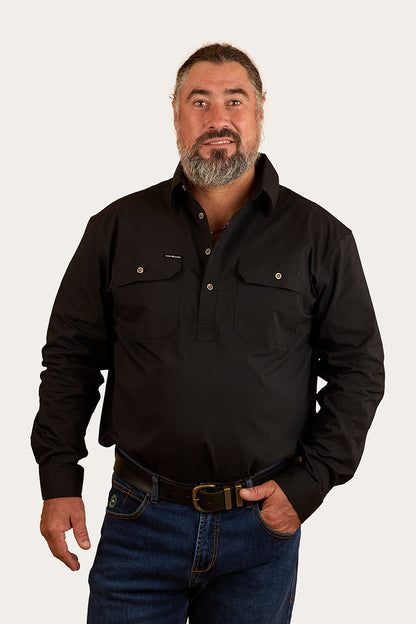 Ringers Western King River Mens Half Button Coolmax Work Shirt