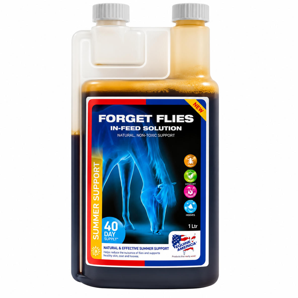 Equine America Forget Flies In-Feed Solution 1L
