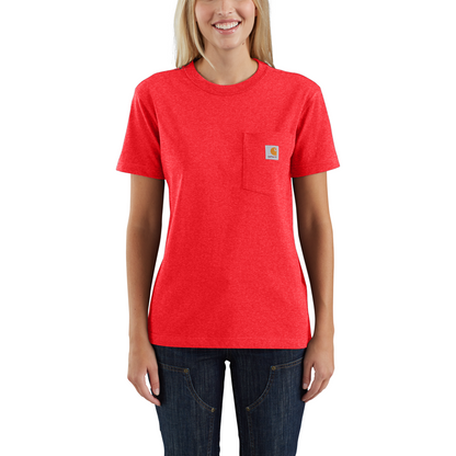 Carhartt Iconic Womens K87 Workwear Pocket T Shirt Currant Heather