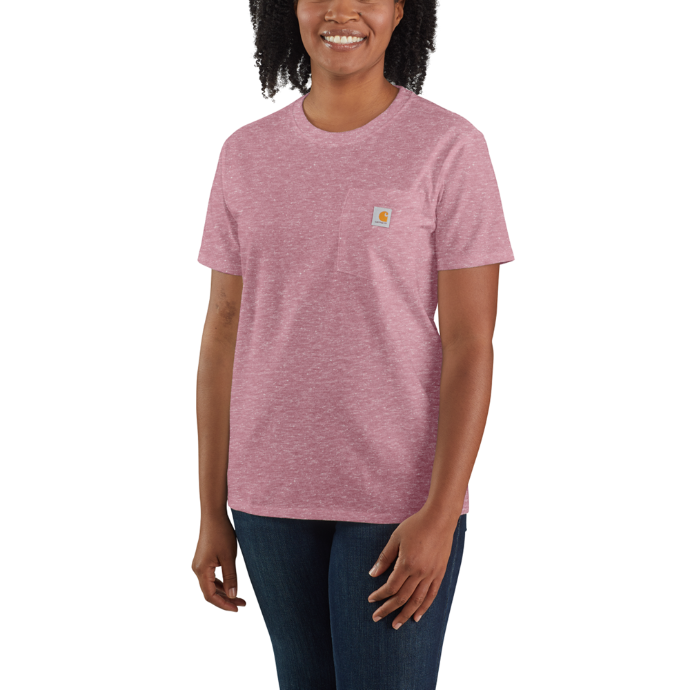 Carhartt Iconic Womens K87 Workwear Pocket T Shirt Foxglove Heather