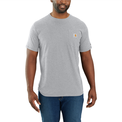 Carhartt FORCE Relaxed Fit Midweight short sleeve pocket T-Shirt Heather Grey