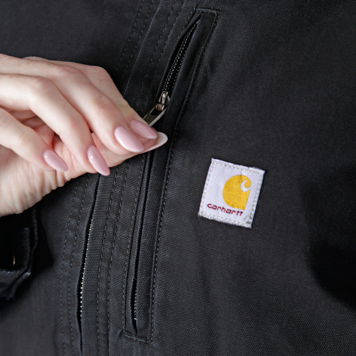 Carhartt Womens Detroit Canvas Jacket - Black detail
