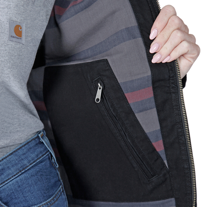 Carhartt Womens Detroit Canvas Jacket - Black detail