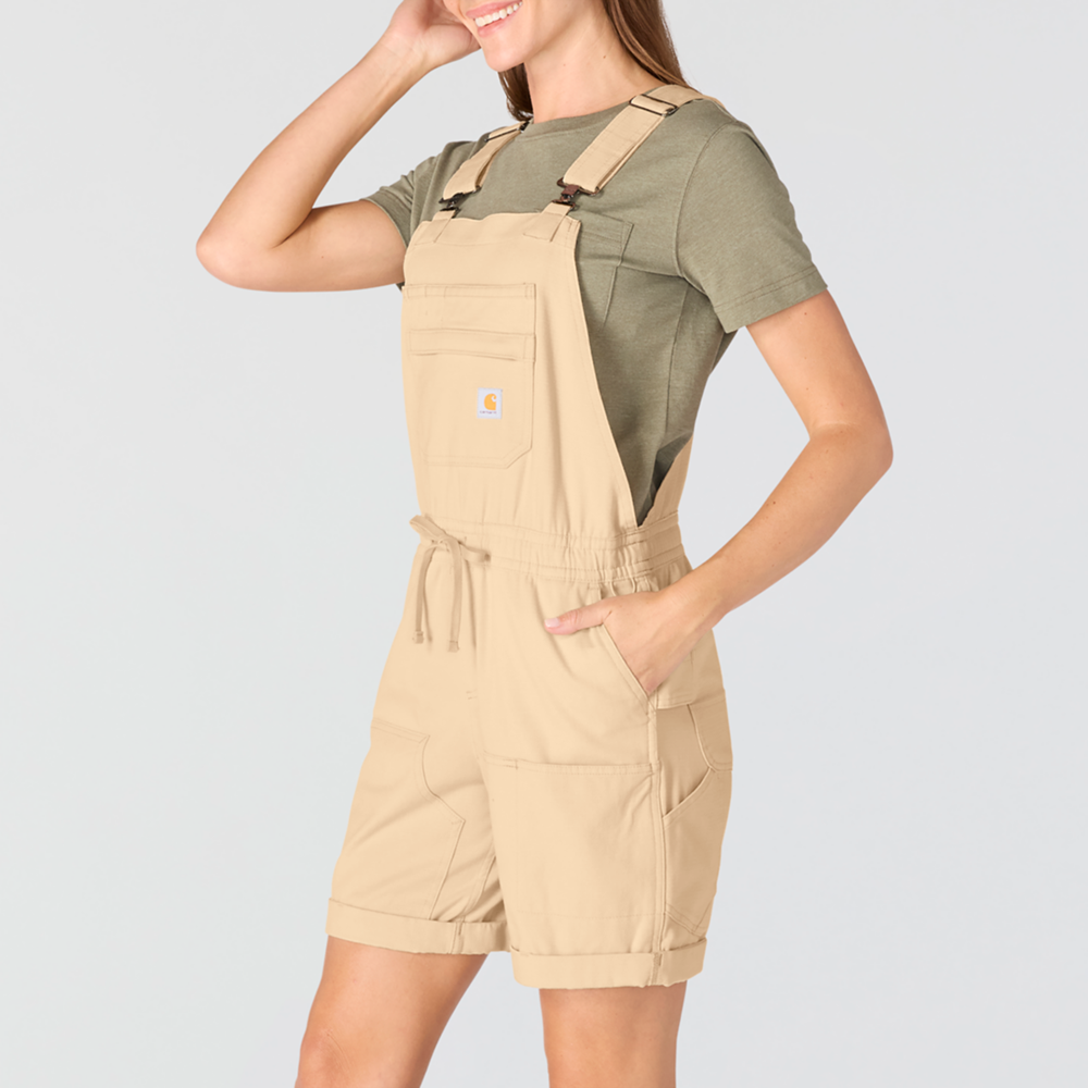 Carhartt Womens Force Ripstop Shortall - Classic Beige (side)