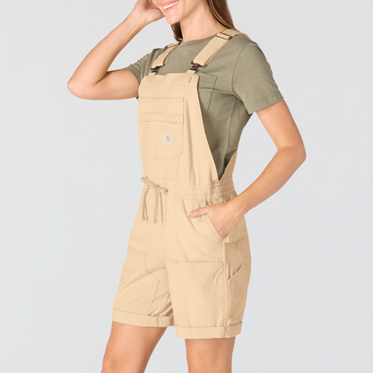 Carhartt Womens Force Ripstop Shortall - Classic Beige (side)