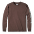 Carhartt Mens Relaxed Fit Long Sleeve T-Shirt With Sleeve Logo - Mocha Heather