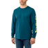 Carhartt Relaxed Fit Long Sleeve Logo T-Shirt Night Blue Heather H70
