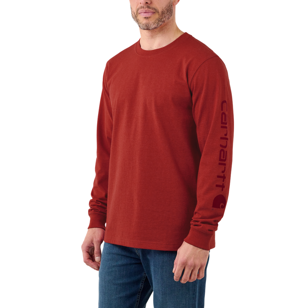 Carhartt Relaxed Fit Long Sleeve Logo T-Shirt Chilli Pepper R66