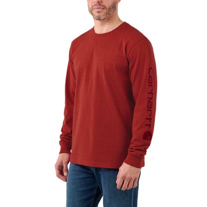 Carhartt Relaxed Fit Long Sleeve Logo T-Shirt Chilli Pepper R66