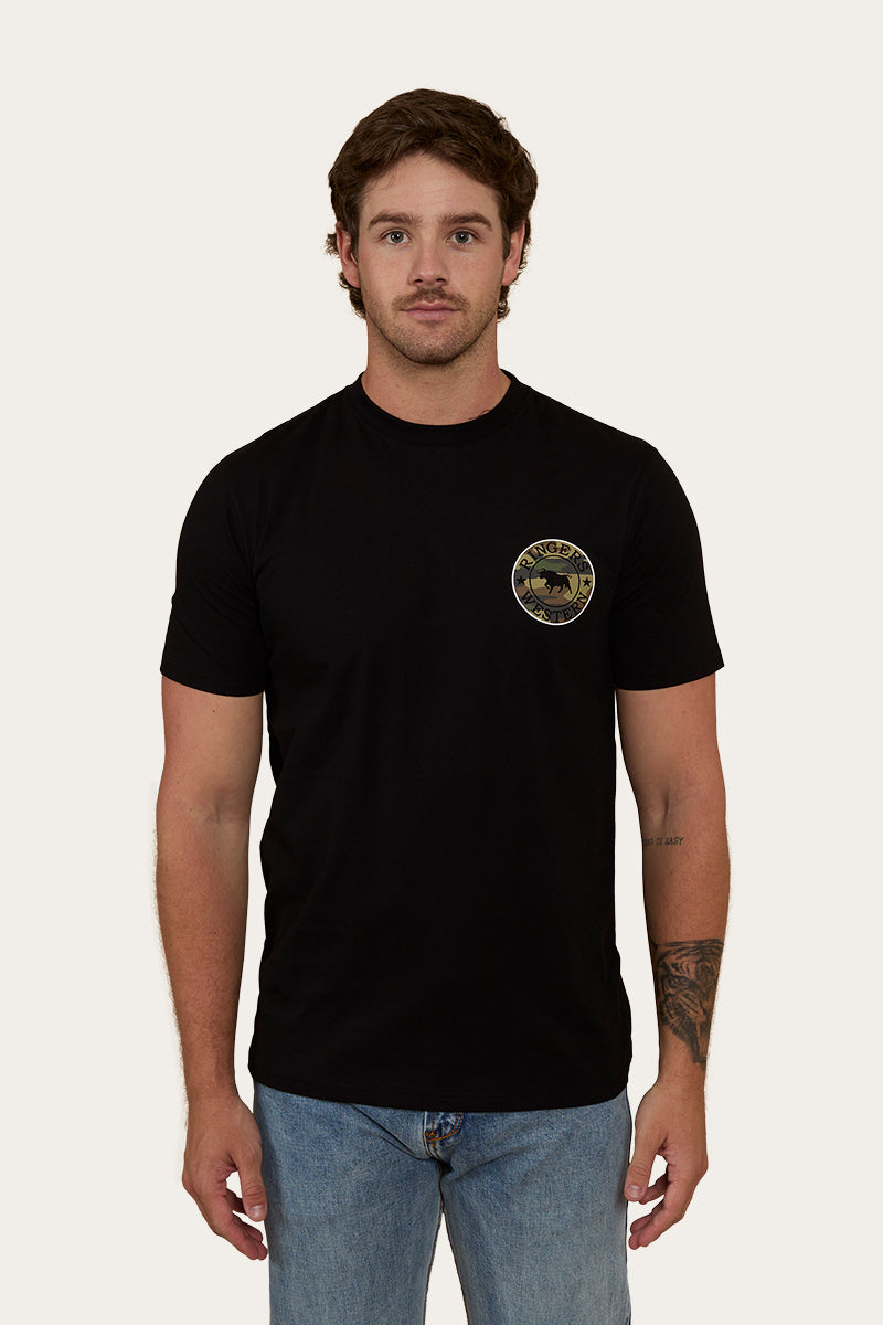 Ringers Western 
Signature Bull Mens Classic Fit T-Shirt - Black/Camo