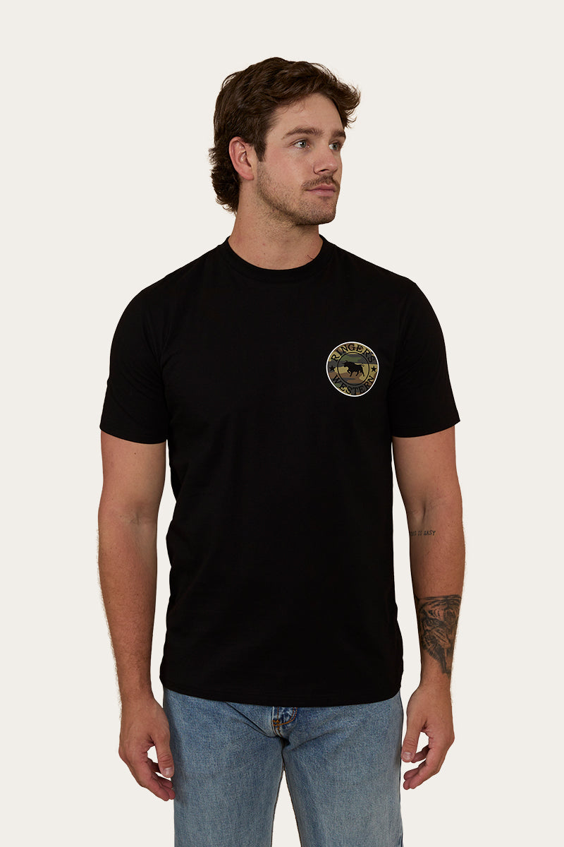 Ringers Western 
Signature Bull Mens Classic Fit T-Shirt - Black/Camo