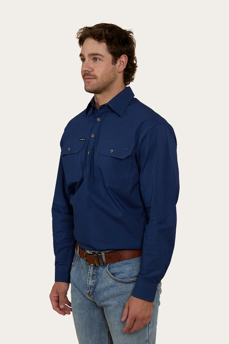 Ringers Western King River Mens Half Button Coolmax Work Shirt