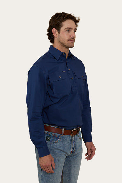 Ringers Western King River Mens Half Button Coolmax Work Shirt
