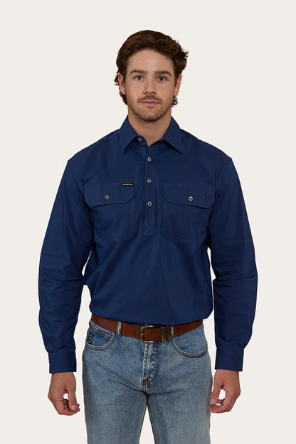 Ringers Western King River Mens Half Button Coolmax Work Shirt