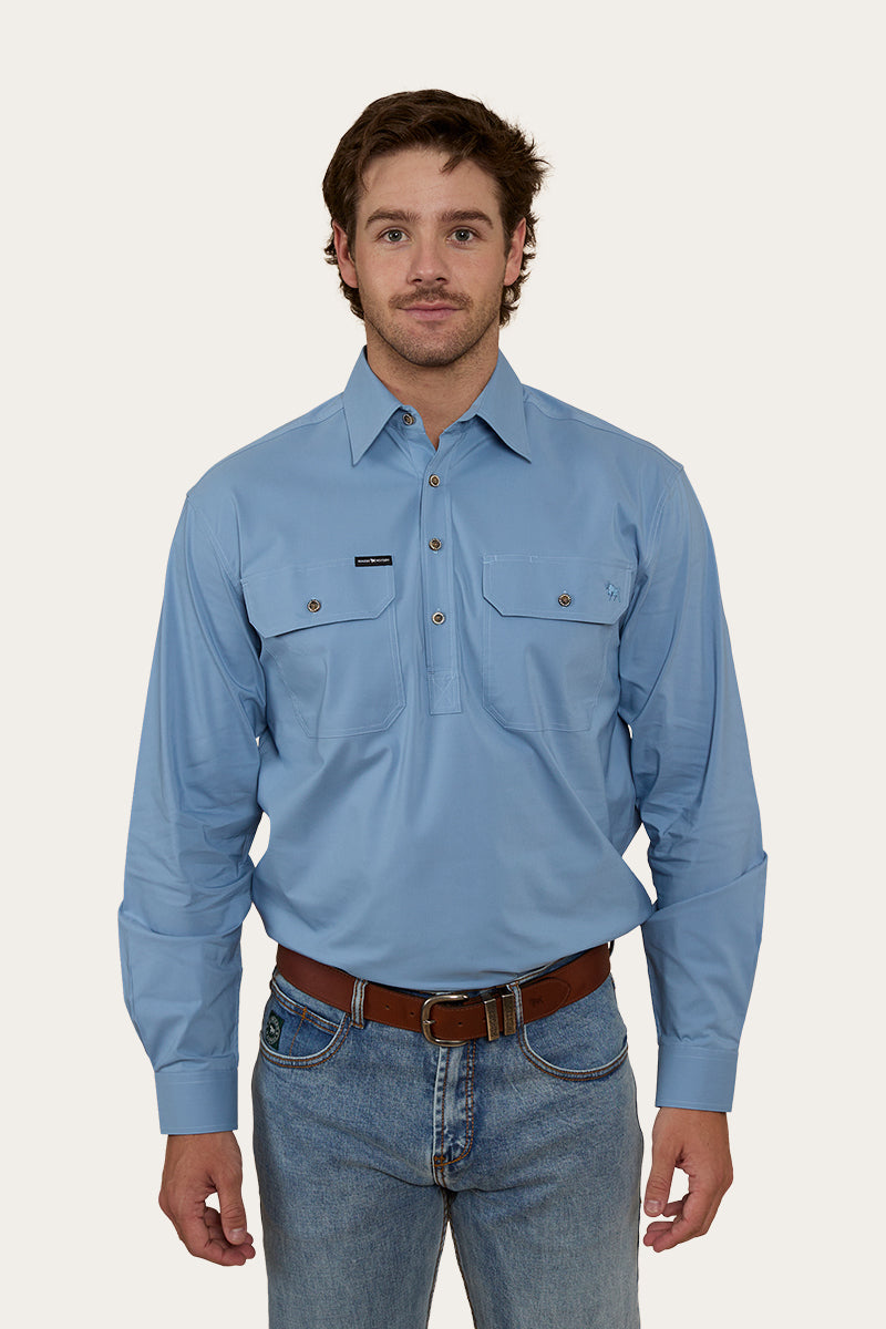 Ringers Western King River Mens Half Button Coolmax Work Shirt