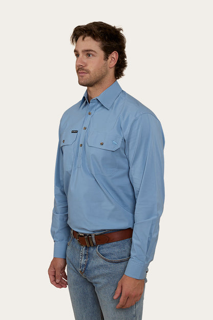 Ringers Western King River Mens Half Button Coolmax Work Shirt