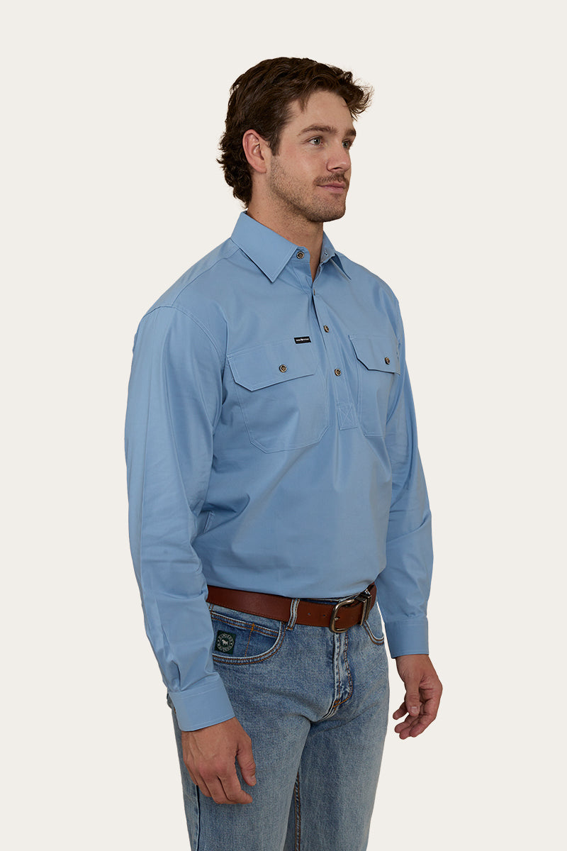 Ringers Western King River Mens Half Button Coolmax Work Shirt
