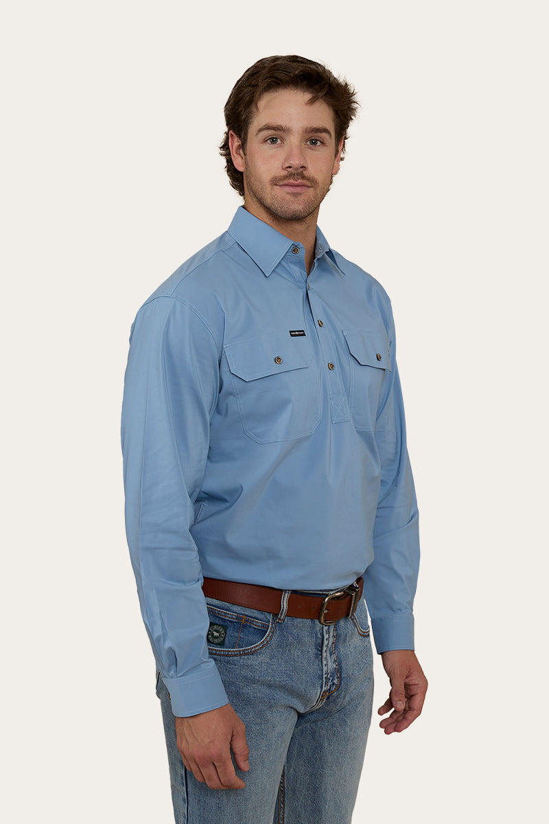 Ringers Western King River Mens Half Button Coolmax Work Shirt
