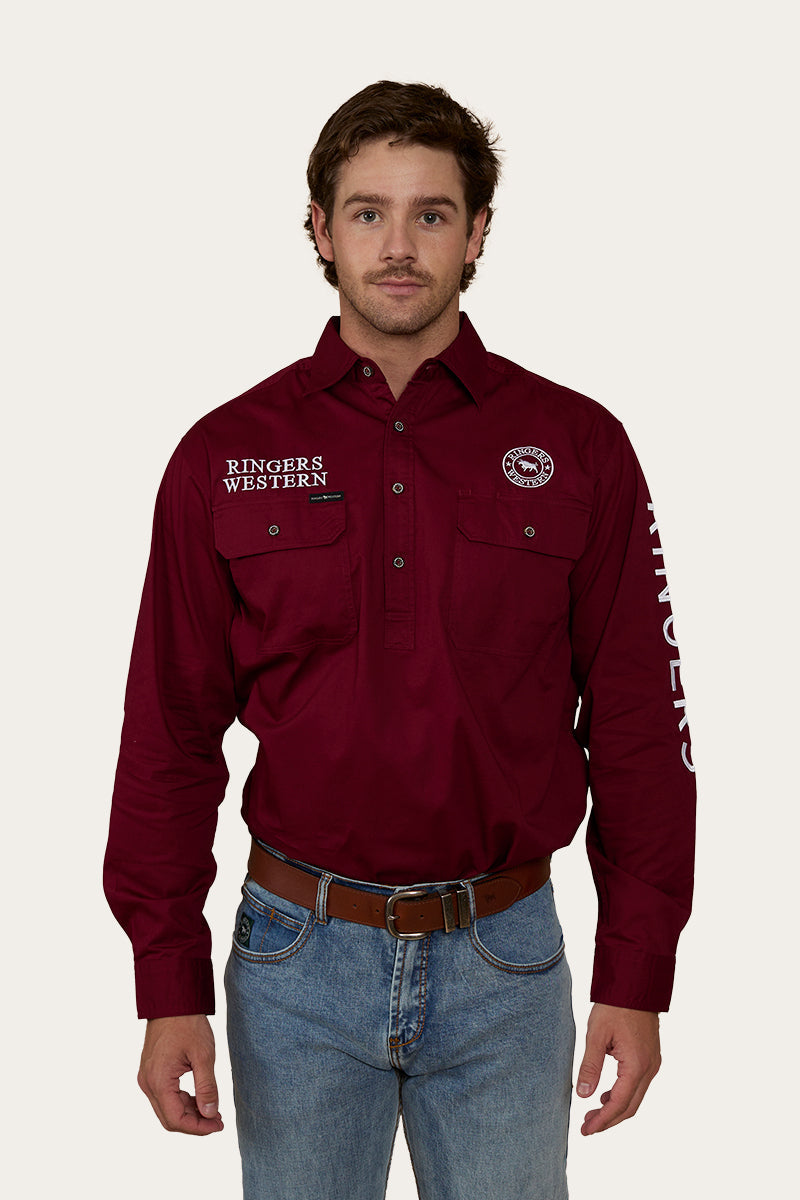 Ringers Western Hawkeye Mens Half Button Work Shirt