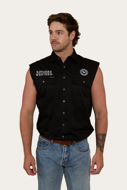 Ringers Western Hawkeye Flag Mens Sleeveless Work Shirt