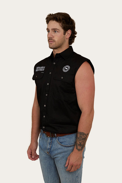 Ringers Western Hawkeye Flag Mens Sleeveless Work Shirt