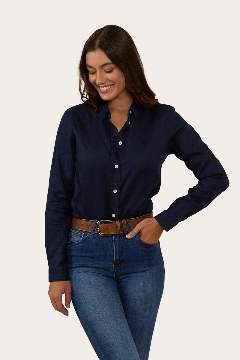 Ringers Western Hayley Womens Relaxed Linen Dress Shirt