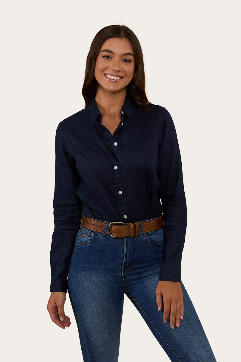 Ringers Western Hayley Womens Relaxed Linen Dress Shirt