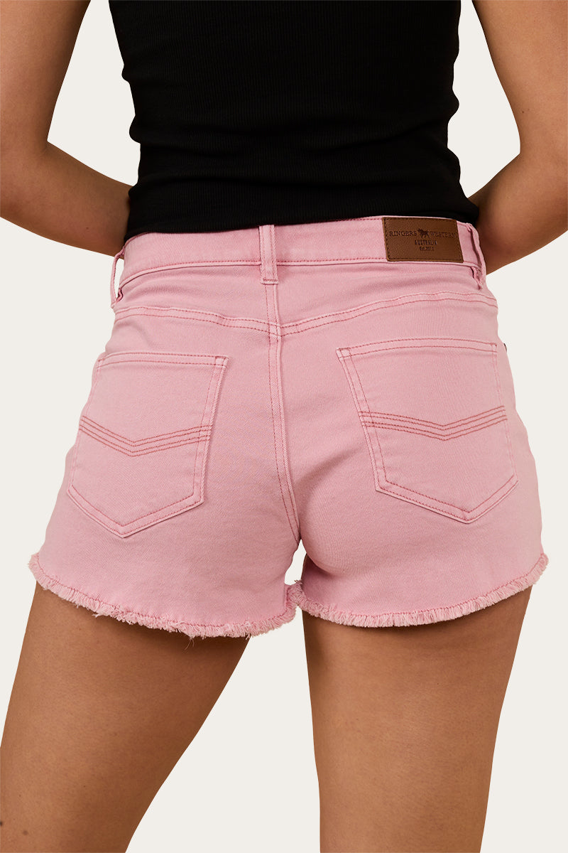 Ringers Western Jessie Womens Mid Rise Ripped Denim Short
