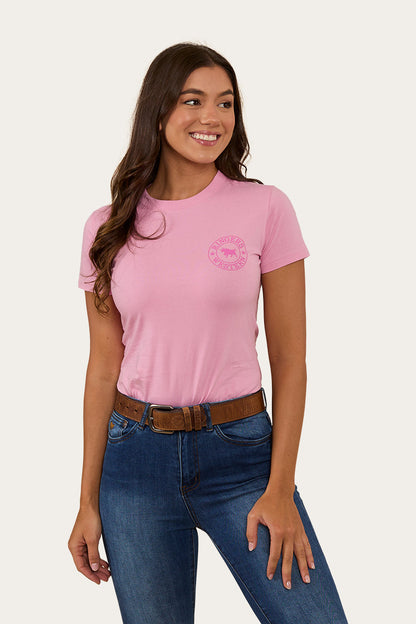 Ringers Western 
Signature Bull Womens Classic Fit T-Shirt - Pastel Pink/Candy