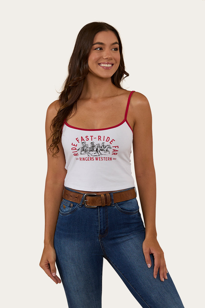 Ringers Western 
Ride Fast Ride Far Womens Tank - White