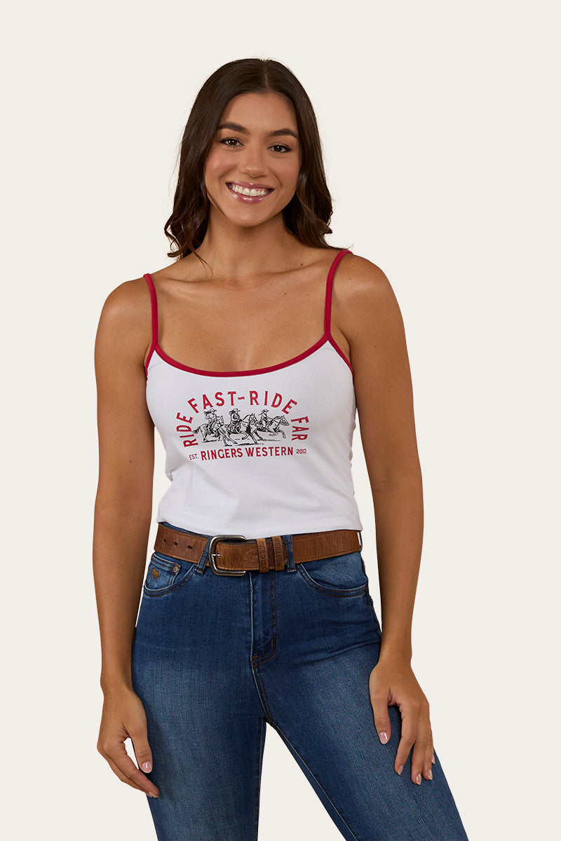 Ringers Western 
Ride Fast Ride Far Womens Tank - White