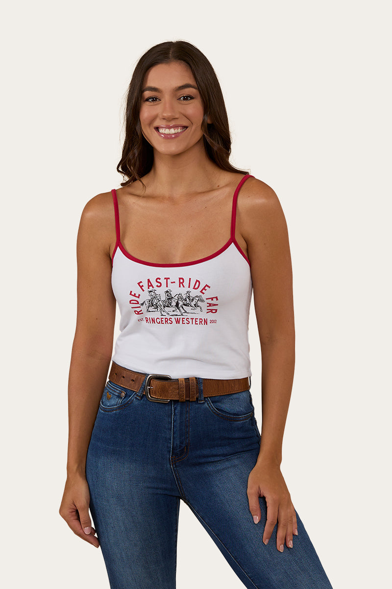 Ringers Western 
Ride Fast Ride Far Womens Tank - White