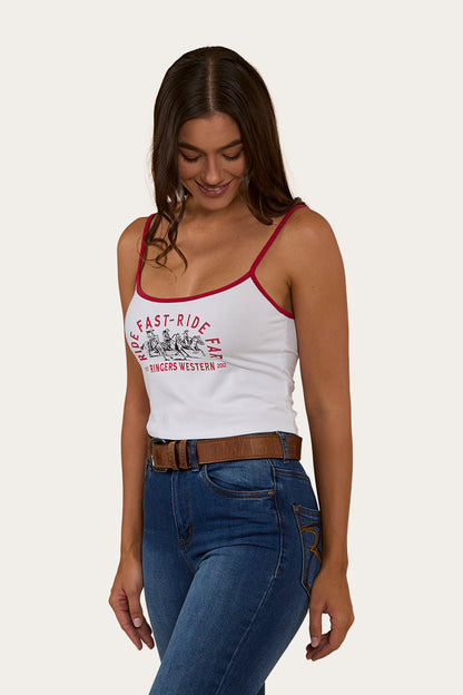 Ringers Western 
Ride Fast Ride Far Womens Tank - White