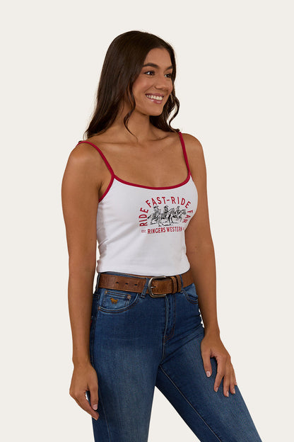 Ringers Western 
Ride Fast Ride Far Womens Tank - White
