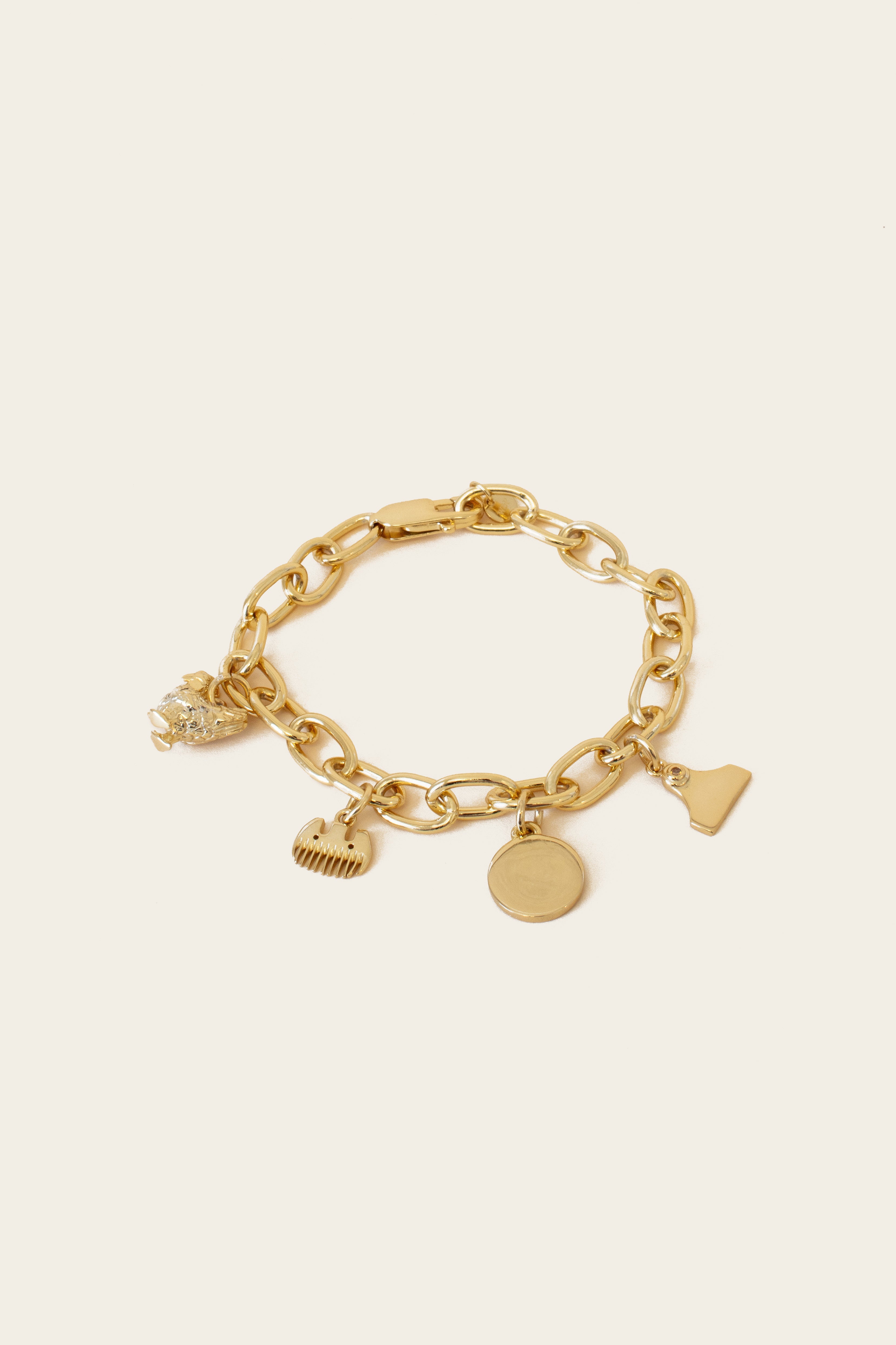 Whistle &amp; Pop Heritage Round Link Chain Bracelet