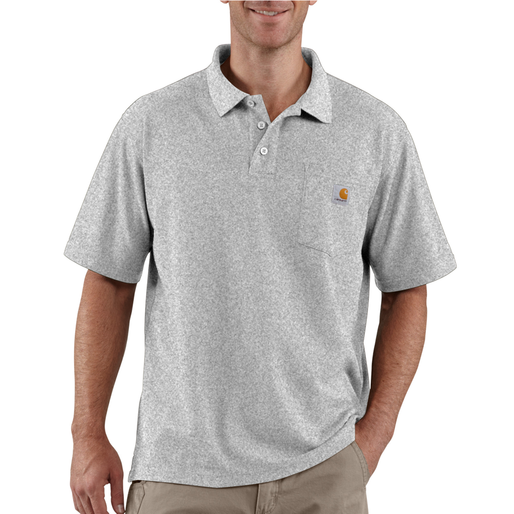 Carhartt Pique Pocket Polo - Heather Grey