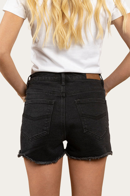 Ringers Western Jessie Womens Mid Rise Ripped Denim Short